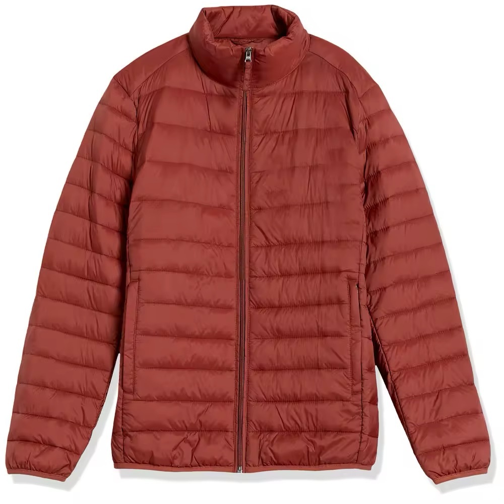 Amazon essentials NWOT quilted Rust puffer Zip up winter Jacket coat